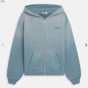 Classics Fleece Zip Up Hoodie - Size Large - Light Blue - Adriatic